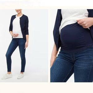 J. Crew Maternity Jeans Dark Wash Indigo Blue Belly Panel Pregnancy Size 26